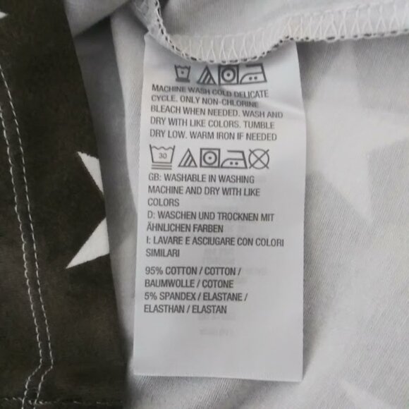 Denim & CO women's size M Olive green and white American flag print top - Picture 12 of 13